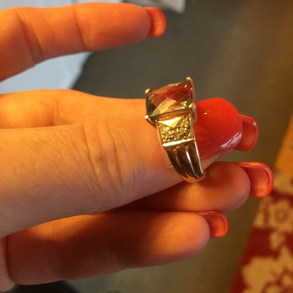 Vintage Mystic Topaz & diamond 14k gold Ring - Picture 3 of 4